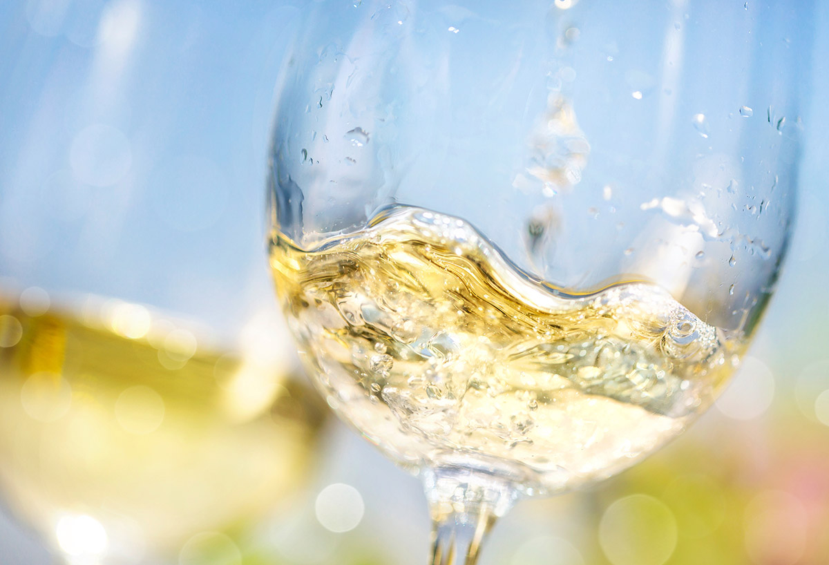 Glas Weisswein Sommer Kl