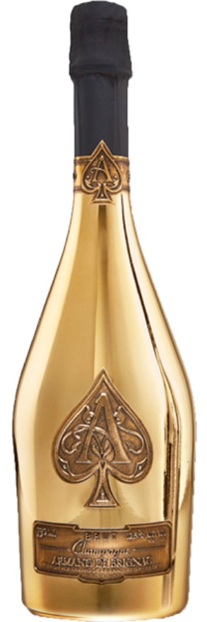 Armand de Brignac Brut Gold Velvet Bag, Champagne, Chardonnay, Pinot Meunier, Pinot Noir