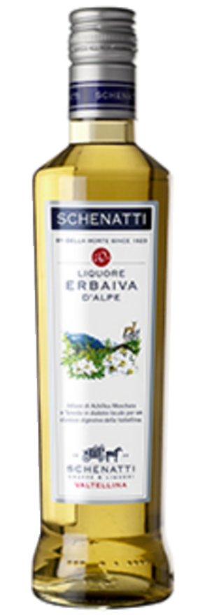 Liquore Erba Iva d'Alpe 21° Schenatti, Distillerie Riunite