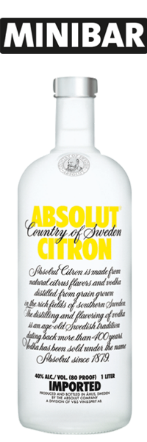 Vodka Absolut Citron 40°, Minibar (12x5cl)