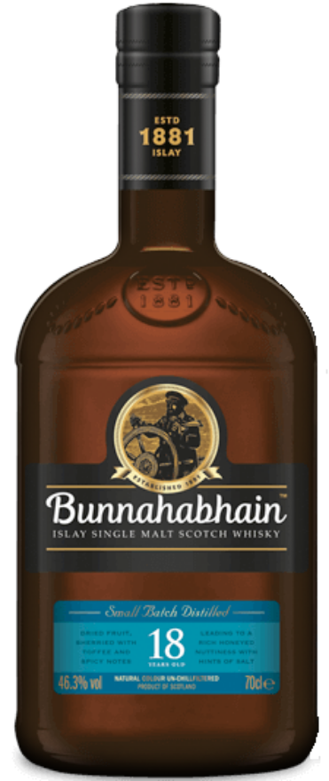 Bunnahabhain 18  years 46.3°, Single Malt Whisky