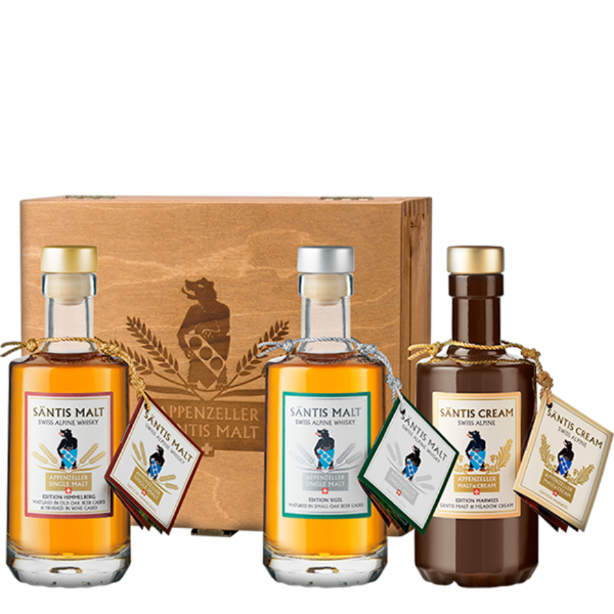 Säntis Malt Whisky 3er Set  60cl 43°, Sigel, Himmelberg und Dreifaltigkeit