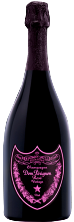 Dom Pérignon "Label Luminous" Rosé 2004, Pinot Noir, Chardonnay, Robert Parker: 96, Wine Spectator: 96