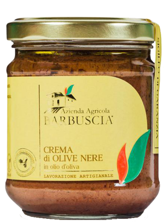 Barbuscia Crema di olive nere  in olio d'oliva, Azienda Agricola Barbuscia