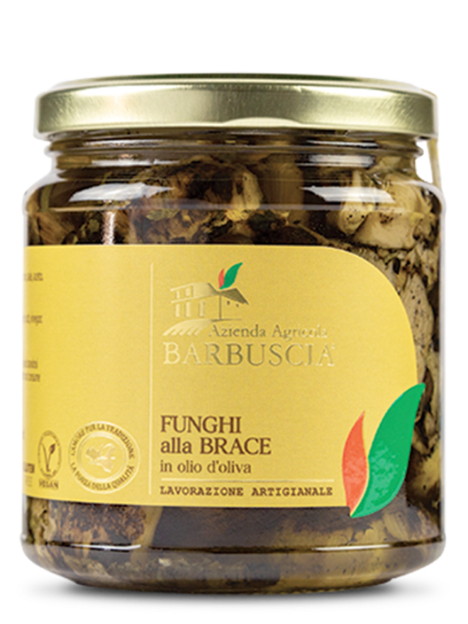 Barbuscia Funghi alla brace in olio d'oliva Barbuscia Funghi alla brace in olio d'oliva