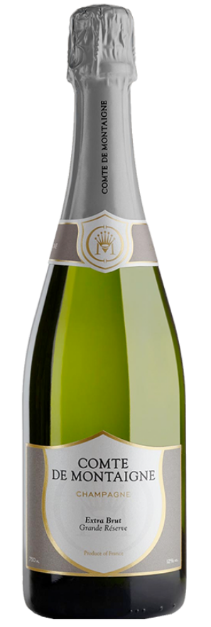 Comte de Montaigne Grande Réserve Extra Brut, Champagne, Pinot Noir, Chardonnay