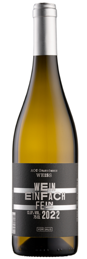 Wein einfach fein Cuvée Weiss 2022 von Salis, AOC Graubünden, Sauvignon Blanc, Chardonnay, Viognier, Graubünden