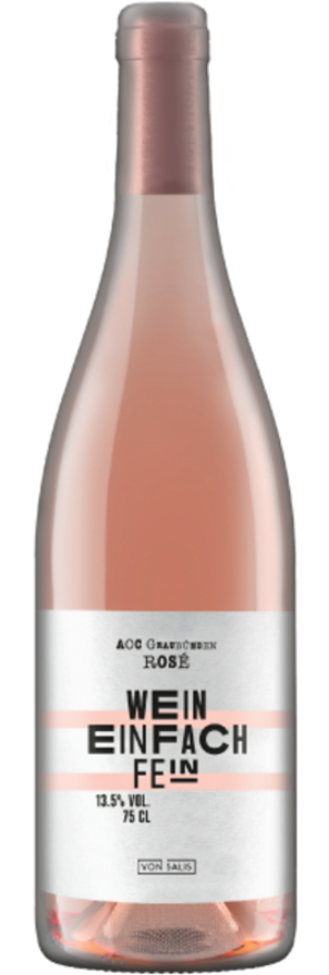 Wein einfach fein Rosé 2025 von Salis, 75cl, AOC Graubünden, Pinot Noir, Graubünden, Falstaff: 90